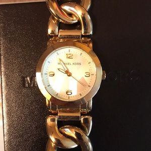 Michael kors gold tone twist chain watch
